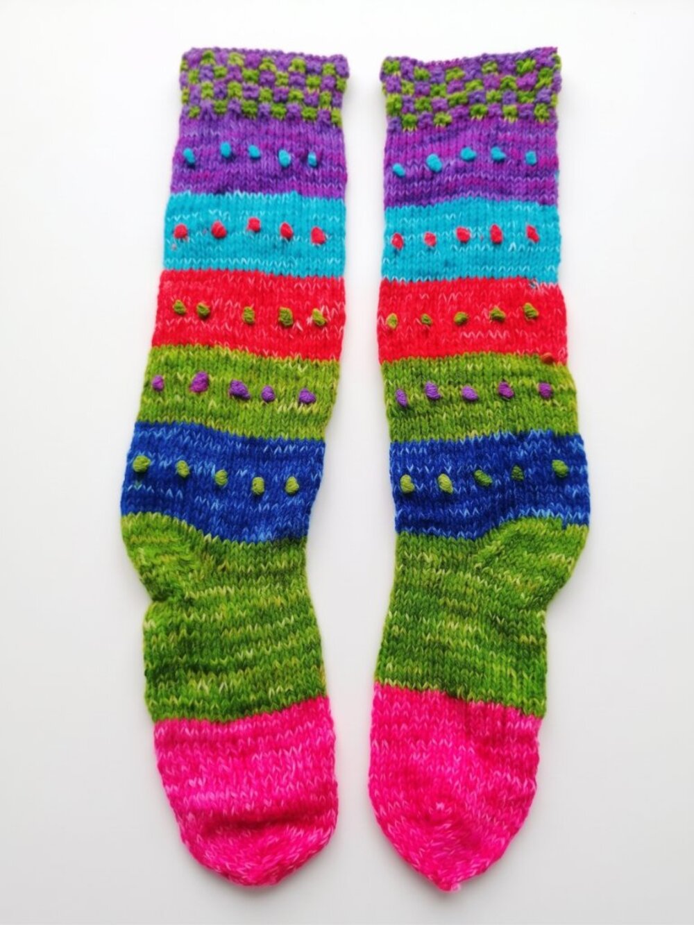 Handmade Long Socks for Warm Andean Winter in Cusco